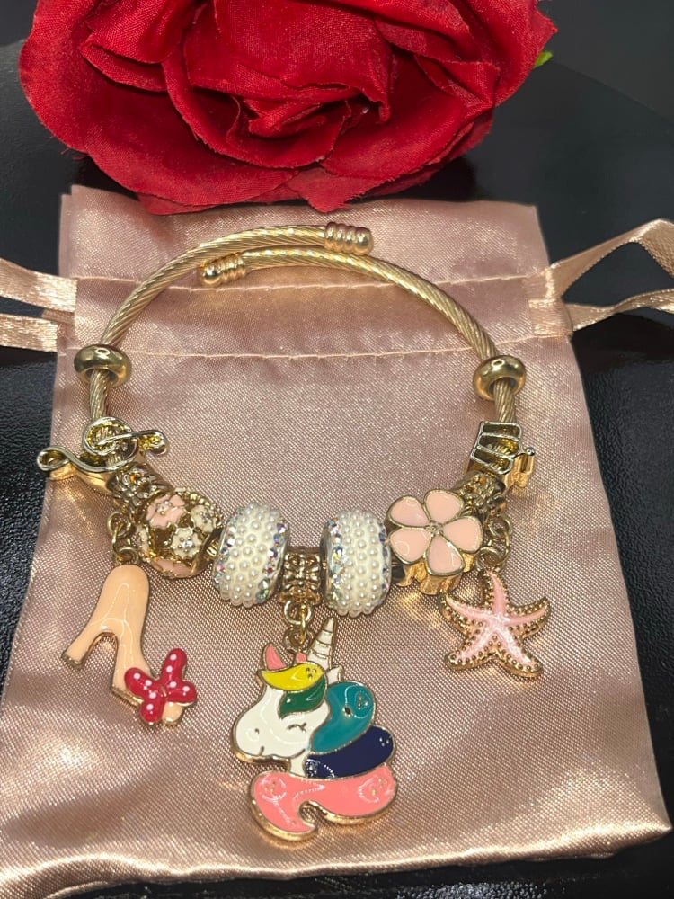 Image of unicorn gold bracelet