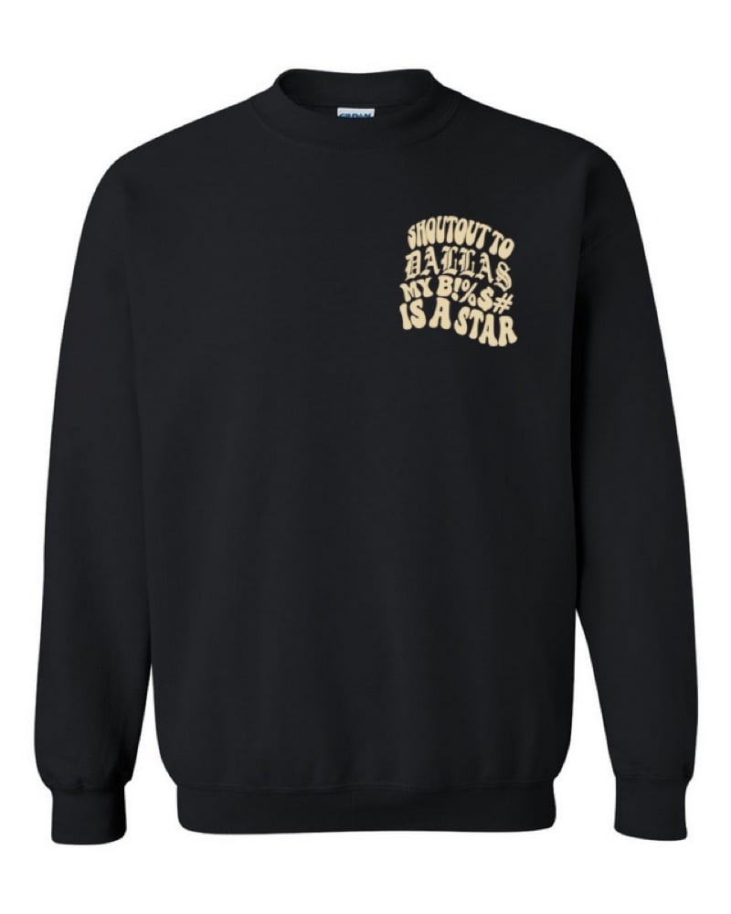 Image of DALLAS STAR CREWNECK (BLK/CRM)
