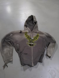 Image 2 of Neon Green R Eagle Grunge Hoodie