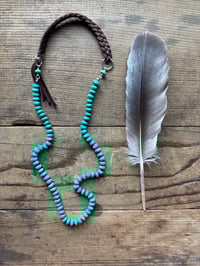 Image 1 of Hand knotted Turquoise Bead Necklace 