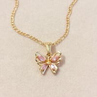 Image 1 of  butterfly pink necklace 