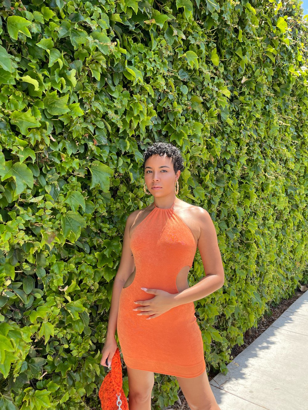 Image of Tangerine Cut Out Dress