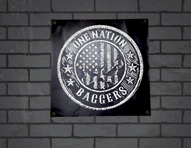 One Nation Baggers Greyscale Flag Banner