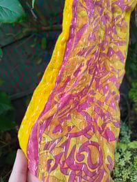 Image 3 of FESTIE Kantha Hoodie with pocket -yellow pink