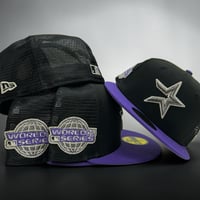 Image 3 of New Era 59Fifty “Still Swang’n”  Black Trucker Mesh