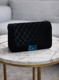 Image 1 of Black Soft Quilted Handbag