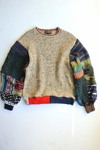 Image 3 of Upcycled Patchwork Sweater Yellow x Gray M/L