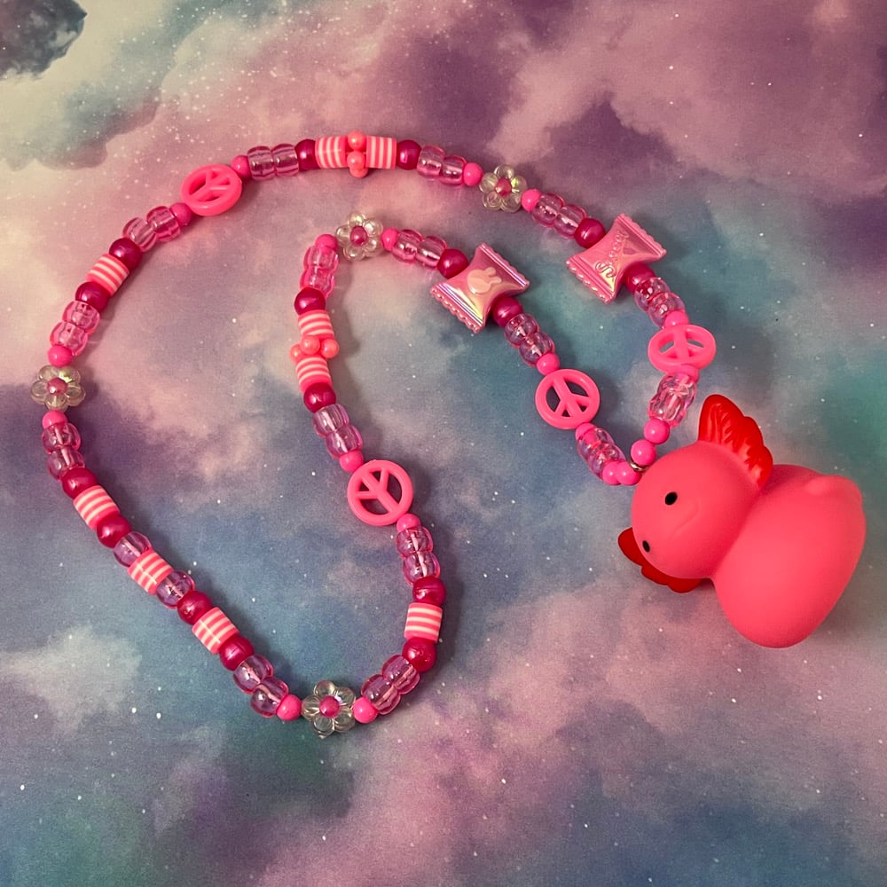 Image of Axolotl Kandi Necklace Collection Kawaii