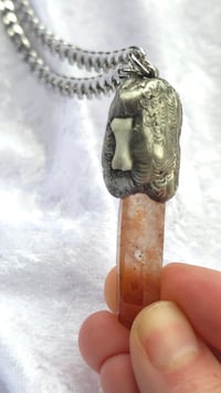 Image 3 of Tangerine quartz and fox toe bone