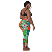 Image 4 of Ladies Funk Art Collage 2 Crossover Leggings with pockets