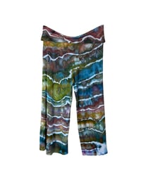 Image 2 of ♻️ UPCYCLED XL Jersey Knit Wide Leg Crop Pants in Cool Geode Ice Dye