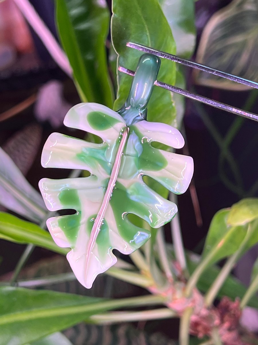 Image of Variegated Monstera Leaf Pendant