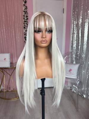 Image of icy bangs dark roots (ready to ship) 