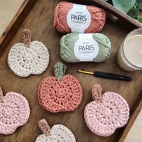 Image 3 of Pink set of 4 pumpkin coasters 