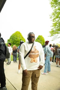 Image 1 of FADE IS UP CREW NECK WHITE SWEATER