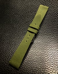 Image 2 of Waxed Military Green Nylon Canvas Whatch Strap