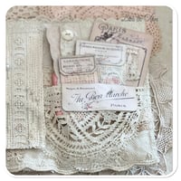 Image 10 of French lace tattered  Sewing Book/Needle book with lace samples