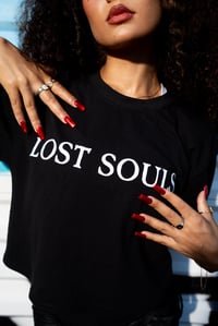 Image 2 of "Beetlejuice-Inspired Women's Crop Top - Lost Souls Edition"