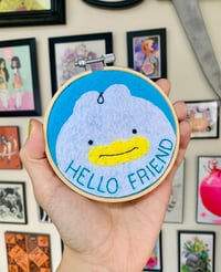 Image 1 of Hello Friend- 4” Embroidery Hoop