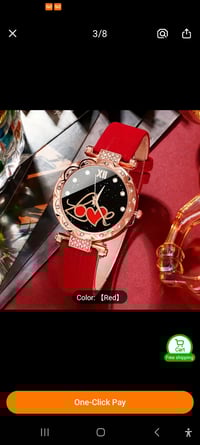 Image 5 of Elegant Romance Red Quartz Watch & Jewelry Gift Set