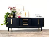Image 10 of Mid Century Modern Vintage Black G Plan Sideboard  - TV Cabinet - Drinks Cabinet