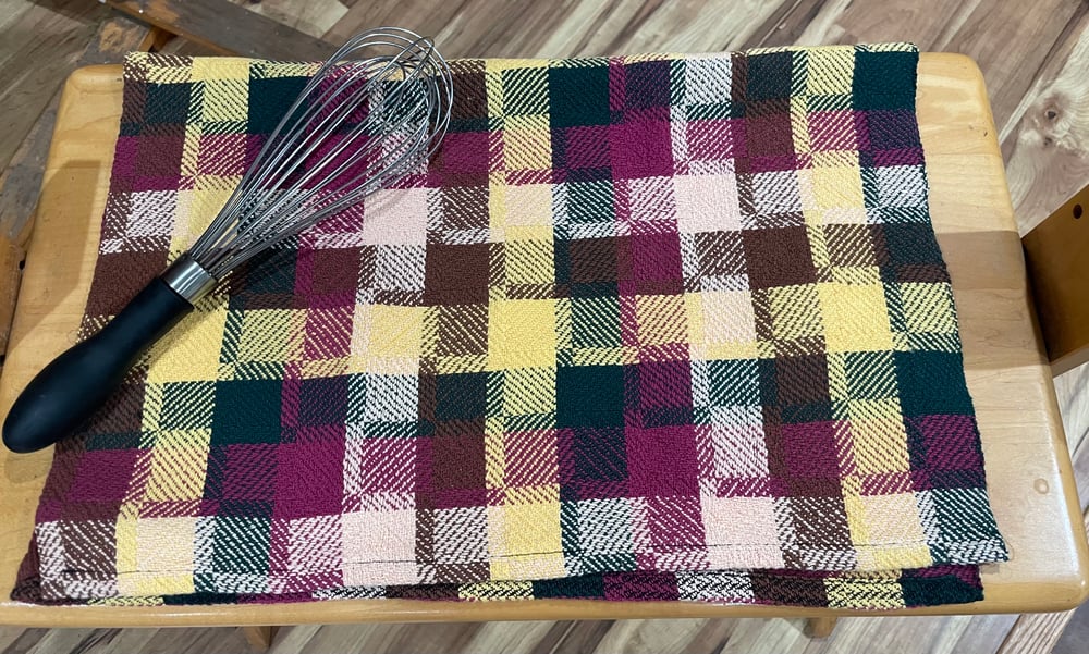 Image of 100% cotton Handwoven Kichen towels “Colors of Autumn”. (Set of 2) 