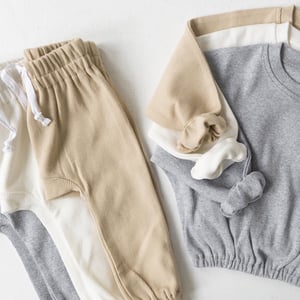 Image of Ribbed Joggers, Beige