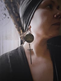 Image 5 of PISS OFF/QUEER WITCH Brass Earrings 