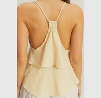 Image 4 of V-Neck Ruffled Cami Top Black 