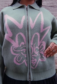 Image 1 of SAIbysai Double -Zip Green Sweater 