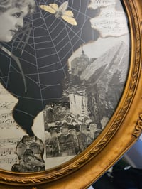 Image 4 of Huge Statement Victorain Faceless Spider Girl, Graveyard And Poem With Real Web 