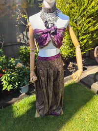 Image 1 of Milan Hareems/ Bloomer/ Balloon trousers with matching head scarf -dark pink upto 14 uk
