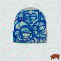 Image 2 of [MNGO.S] All overprint Knit Beanie - BLUE