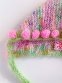 Image 2 of Sofie and Iris Garden Multi-Color, Bubble Gum Pink and Green Striped Mohair Bubble Bonnet