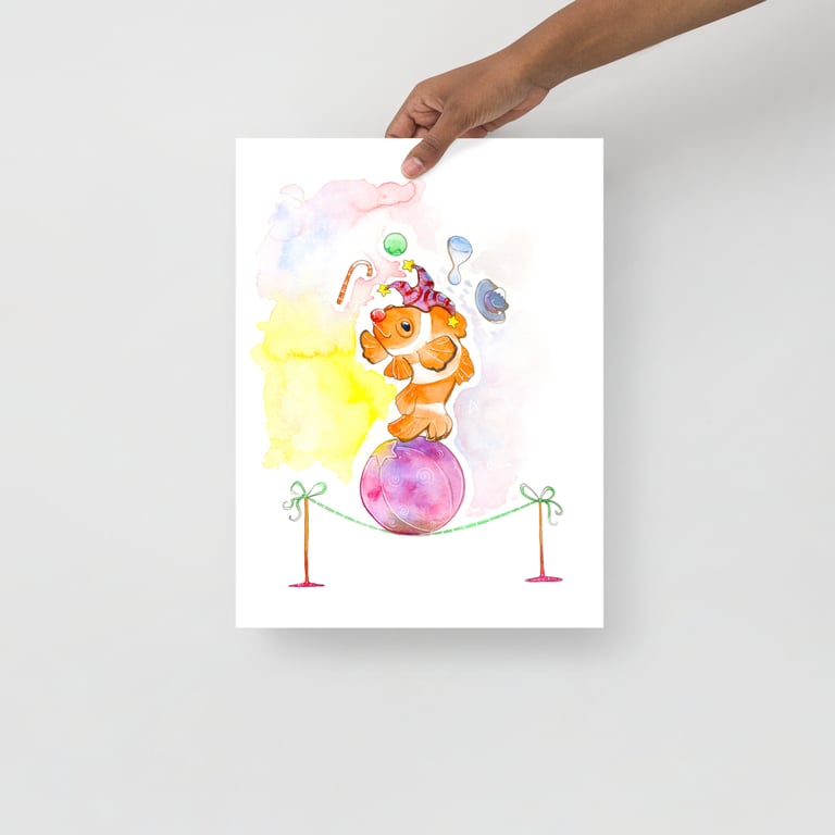 The Circus Clown (Print) Watercolor