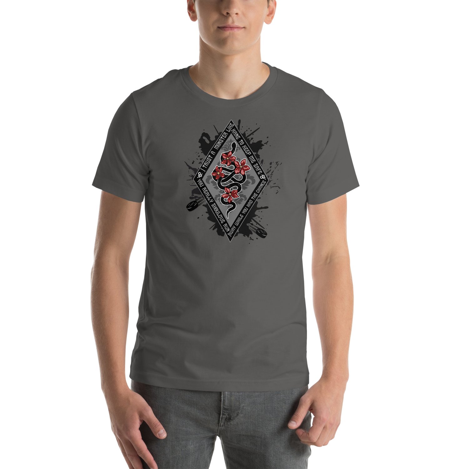 Image of Officially licensed beautiful venom diamond snake on black Unisex t-shirt