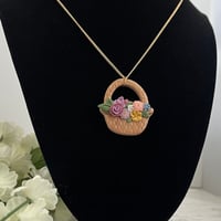 Image 6 of Flower Basket Pendant Necklace