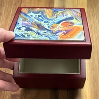 Image 2 of Wood Box With Poured Paint Detail #149