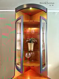 Image 8 of Mid Century Modern Luxury Corner Drinks Cabinet by Nathan - Dark Grey Vintage Cocktail Display Unit