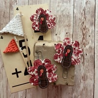 Image 1 of “Turkey” Quilted Planner Clip OR Clothes Pin Clip