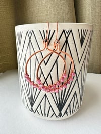 Image 3 of Pink Tourmaline (Copper) Hoop Earrings