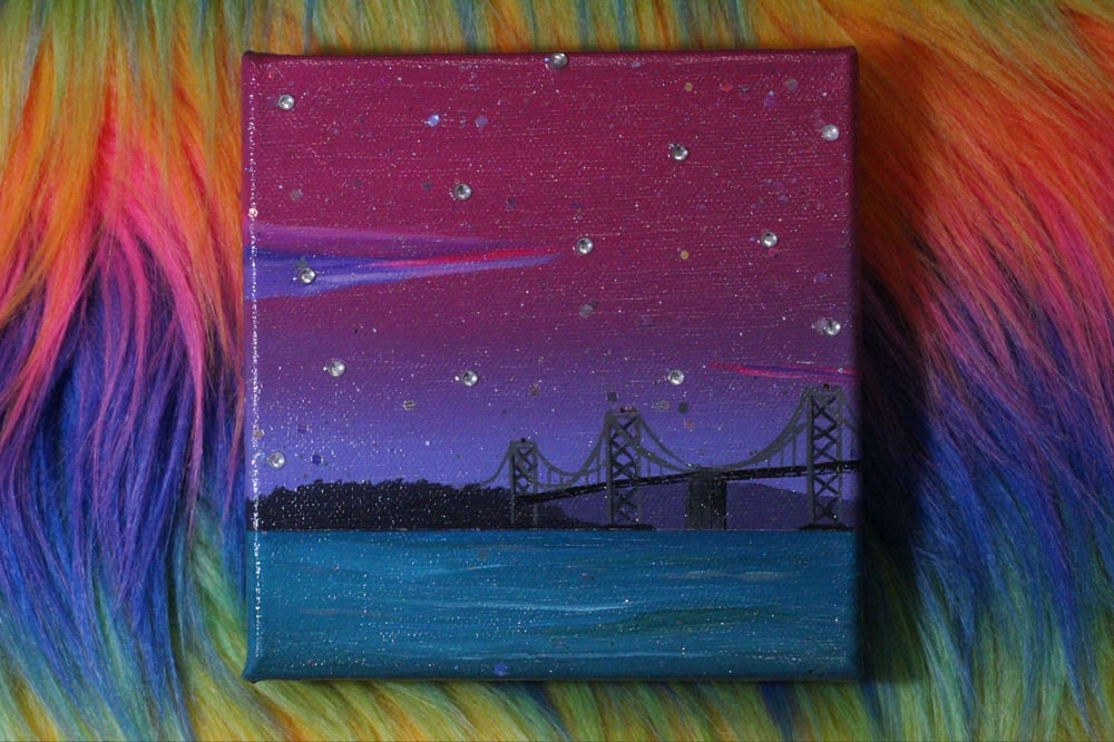 Image of “Under the Berry Sky” 🌊🫐🍓 6x6 1/1 Original 