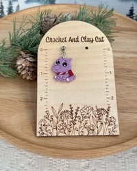 Image 2 of Purple Hippo Earrings | Christmas Hippopotamus