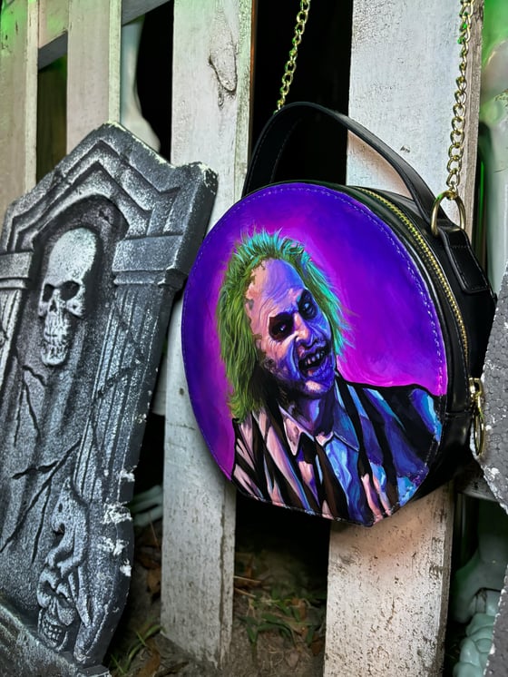 Image of The beetlejuice hand painted bag