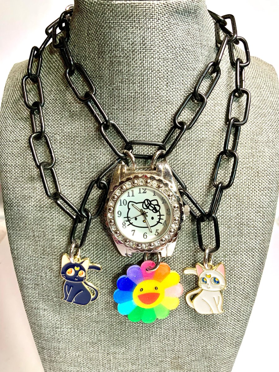 Image of Hello Kitty Luna And Artemis Watch Necklace