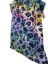 Image 3 of ♻️ UPCYCLED XL Linen Blend Sundress in Muted Flower Printed Ice Dye