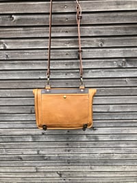 Image 9 of Satchel made in oiled leather with adjustable shoulderstrap UNISEX