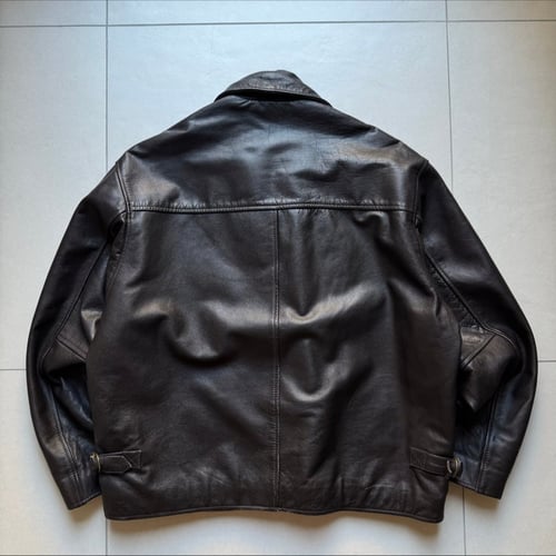 Image of 1990s Heavyweight Leather Cropped Jacket,  Size Large