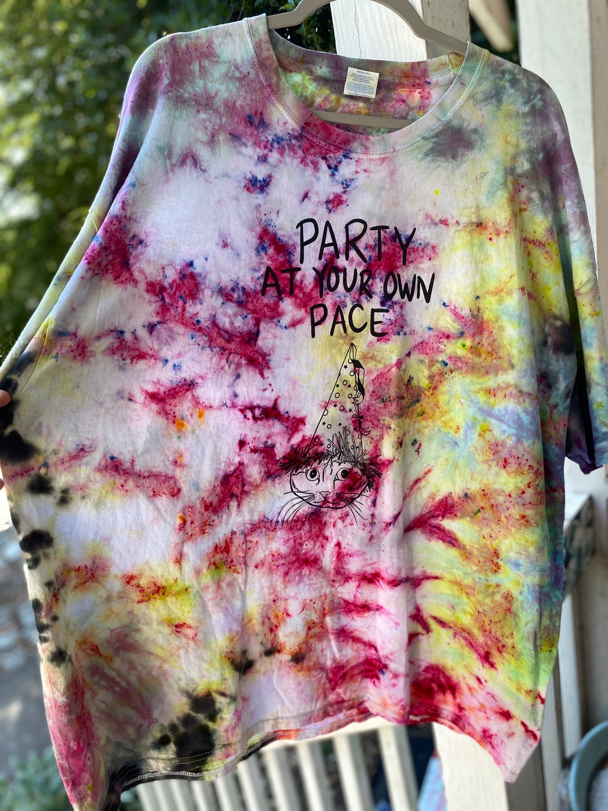 Image of 3XL Party At Your Own Pace Rain Tie Dye Shirt