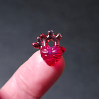 MINIATURE "ROSES ARE RED AND HEARTS ARE TOO" ANATOMICAL HEART PENDANT 2 